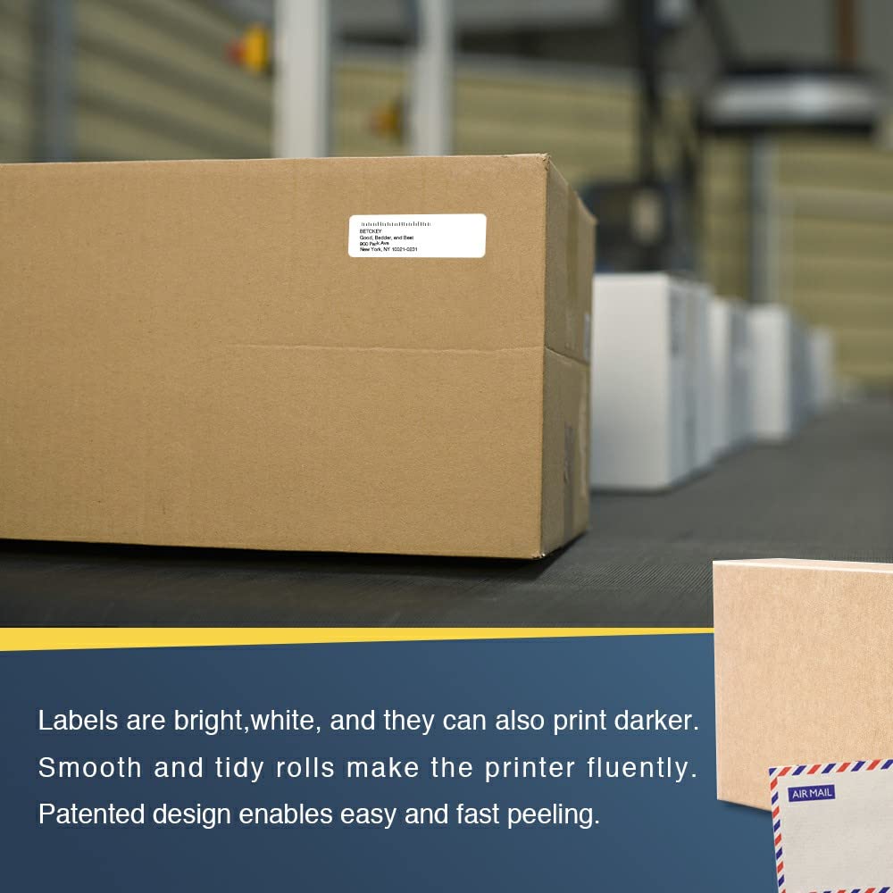 BETCKEY - Compatible Multipurpose Labels Replacement for Brother DK-1204 (2/3" x 2-1/8"), Use with Brother QL Label Printers [20 Rolls/8000 Labels]