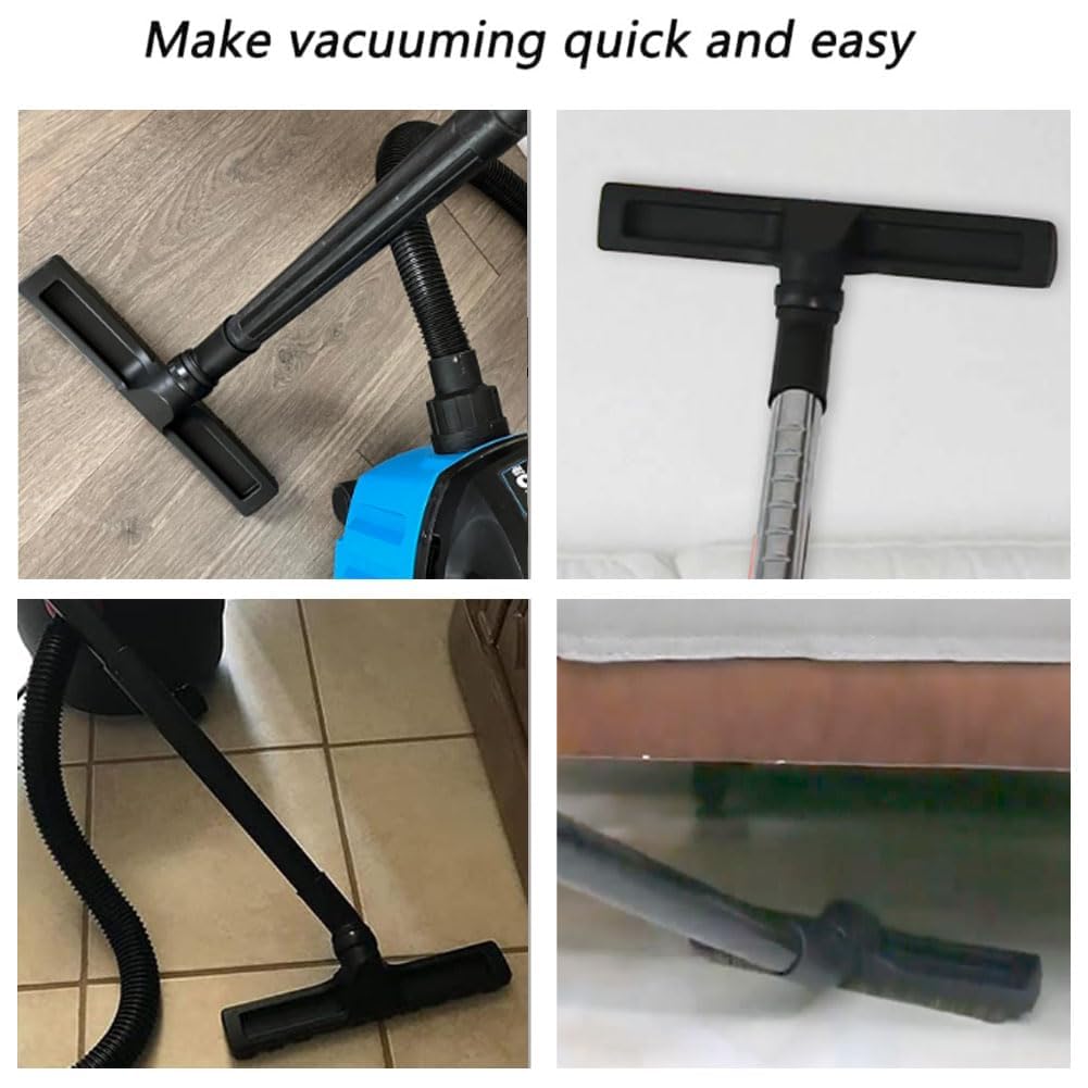 13 Pcs Household Vacuum Attachments for Shop Vac Accessories 1" & 1 1/4" & 1 3/8" &1 1/2" &1 7/8" &2 1/2"-Vacuum Hose Adapter Kit, 1 1/4" Vacuum Brush Flexible Crevice Tool, Vacuum Cleaner Straw Tubes