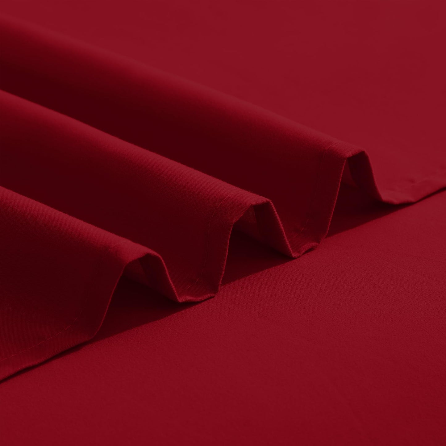Elegant Comfort Luxurious 1500 Premium Hotel Quality Microfiber Three Line Embroidered Softest 5-Piece Bed Sheet Set, Wrinkle and Fade Resistant, Split King, Burgundy
