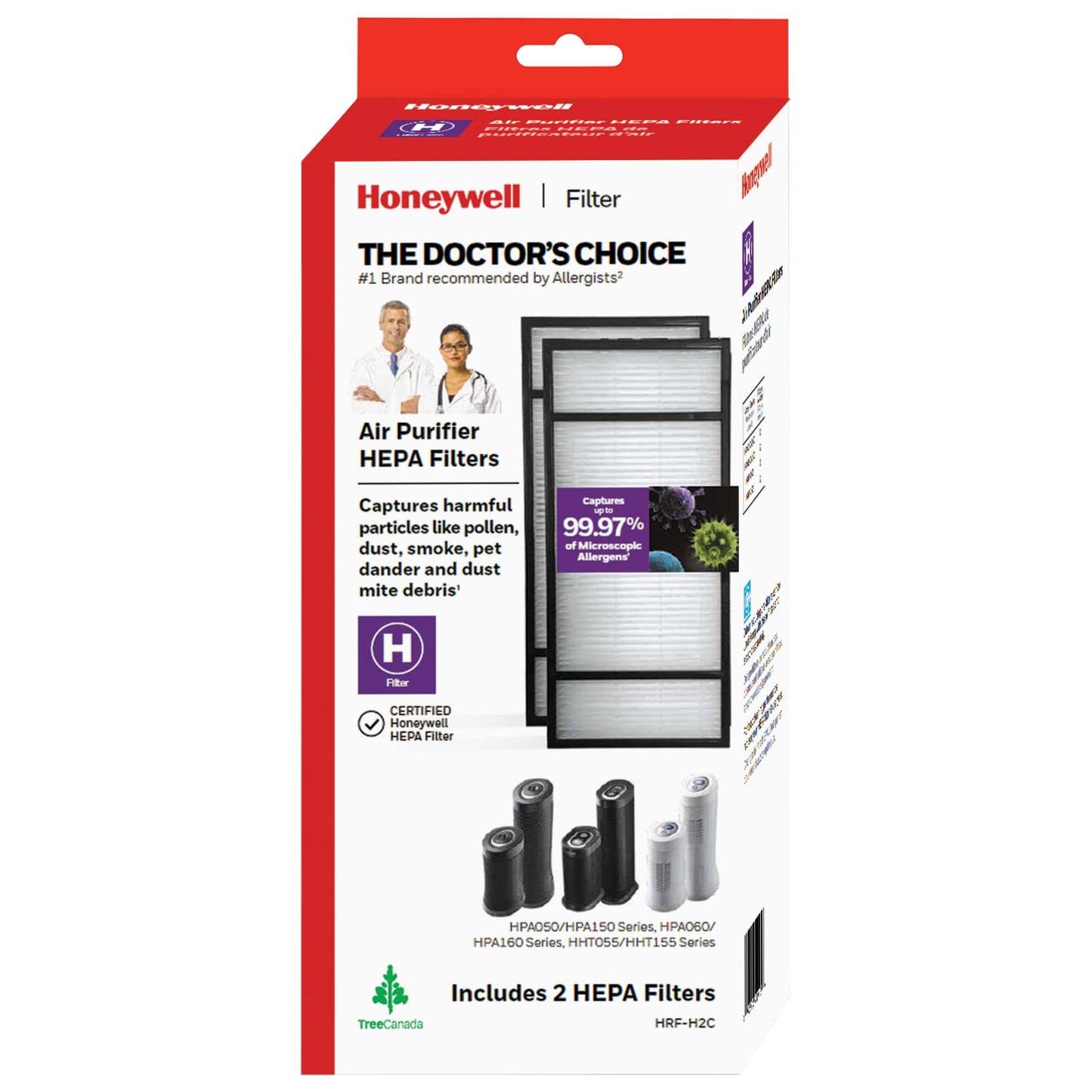 Honeywell True HEPA Air Purifier Replacement Filter 2 Pack, HRF-H2 / Filter (H)