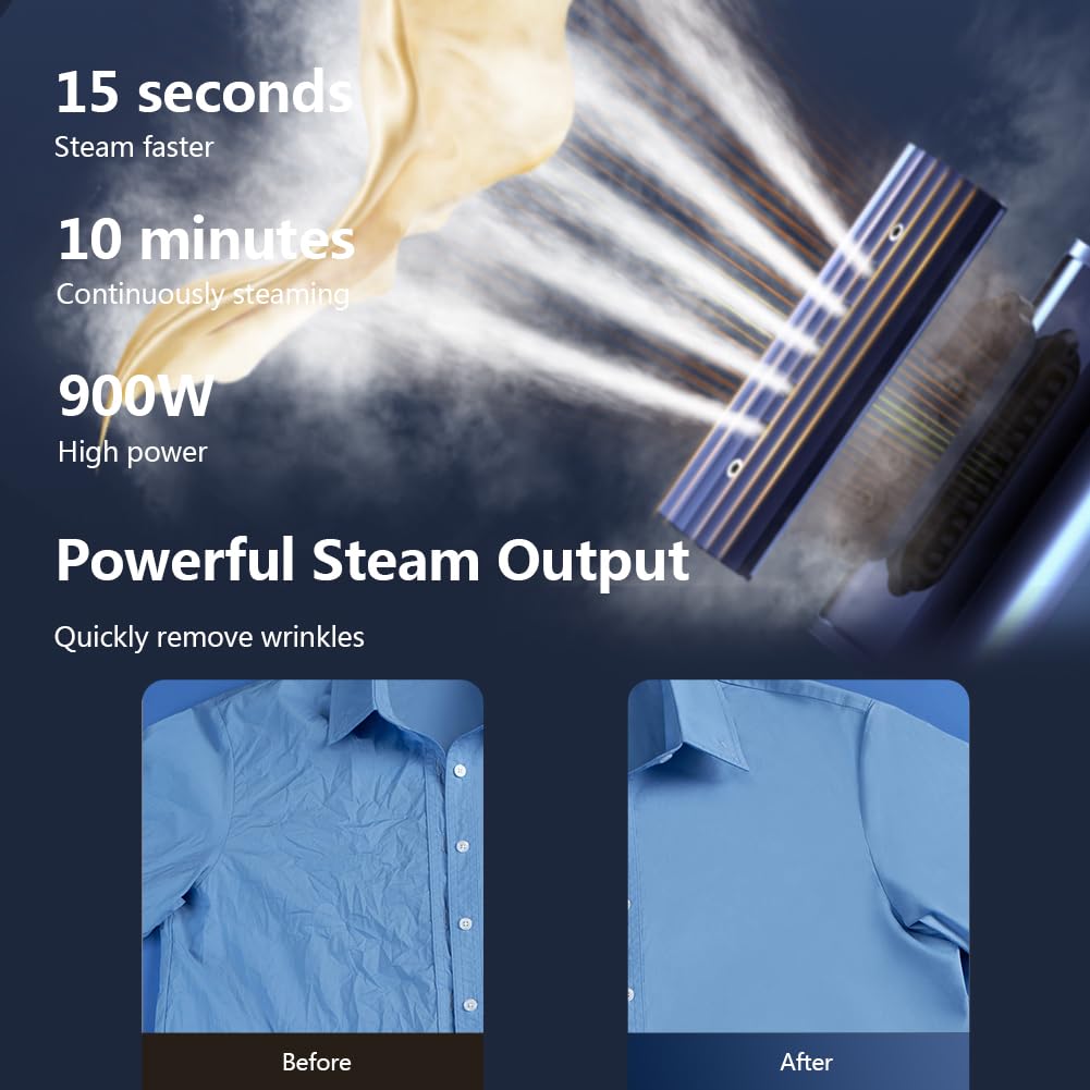 Nesugar G3 Steamer for Clothes Portable Travel Steamer, Fashion Handheld Garment Steamer, 0.75lbs Lightly, 15s Fast Heat-up, Light Mini Steam Iron for travel and home（navy blue）