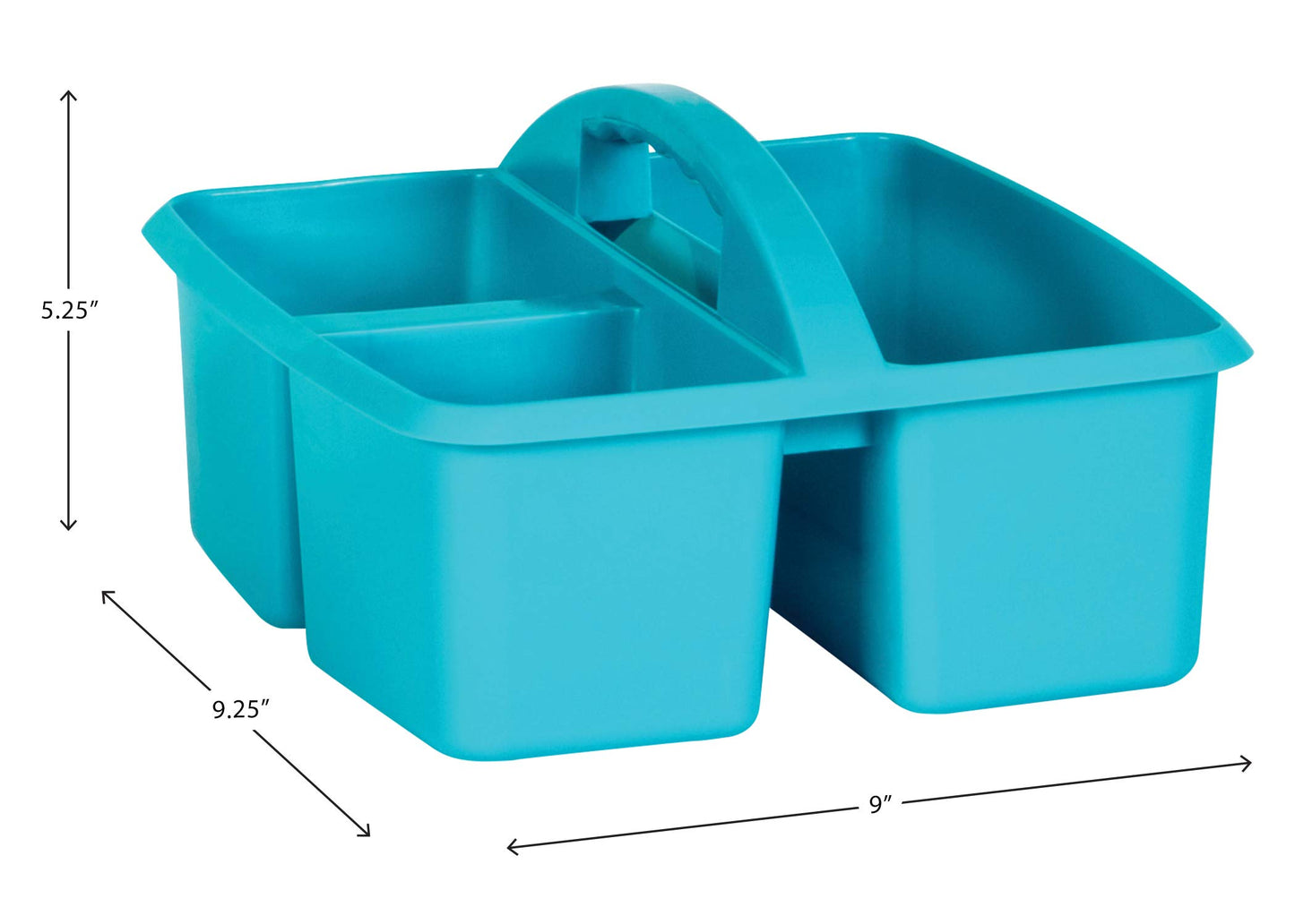 Teacher Created Resources Teal Portable Plastic Storage Caddy 6-Pack for Classrooms, Kids Room, and Office Organization, 3 Compartment