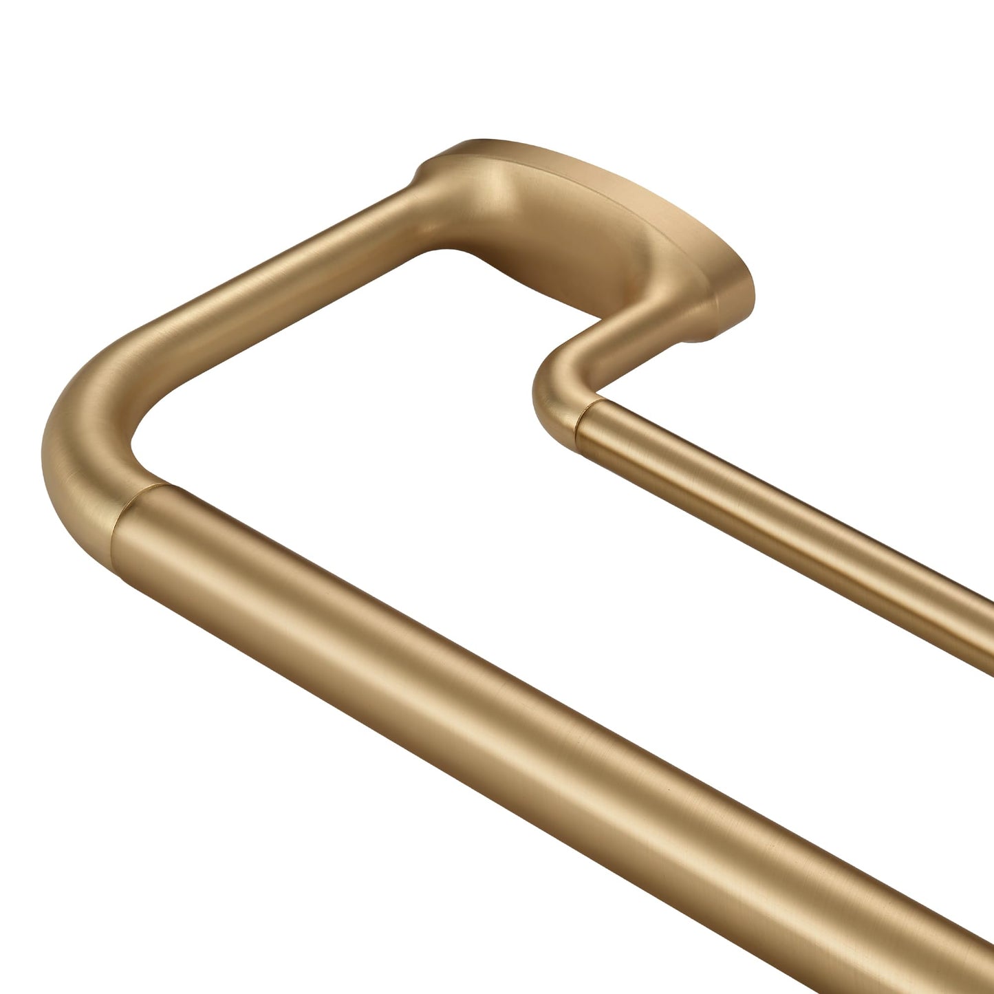 Mayrhyme Double Curtain Rods, Wrap Around Curtain Rod for Windows, Internal Splicing 1'' Front and 5/8'' Back Adjustable Curtain Rod with Aluminum Finials and Brackets (Warm Gold, 28-86")
