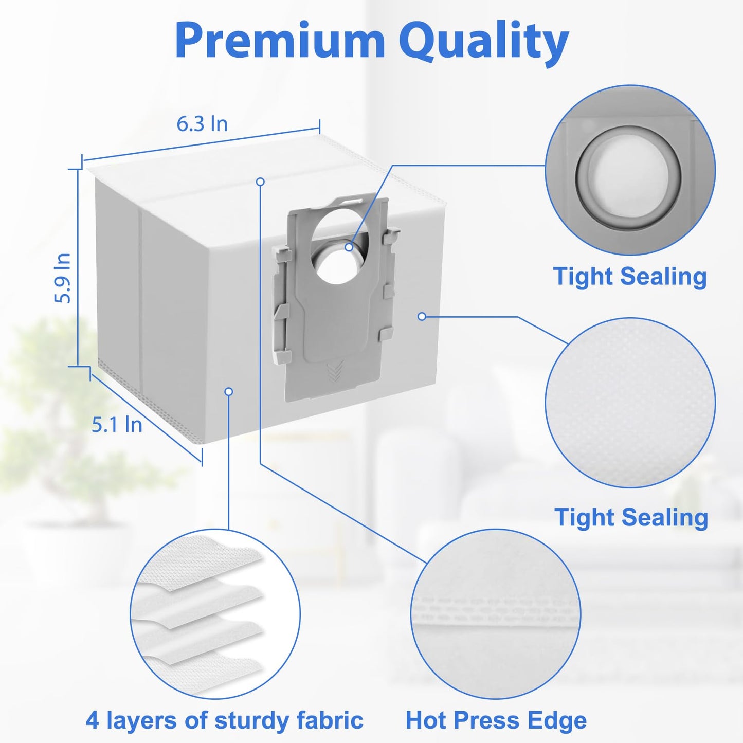 Sinnya 20 Pack Q5 Q7 Dust Bag for Roborock Q7 M5+, Q10 S5+, Q10 X5+, Q5 Max+, S8+, S8 Pro Ultra, Q7 Max+/Max, Q8 Max+, S7 Pro Ultra, Q5+, S7 MaxV Ultra Robot Vacuum, 3.5L Large Capacity Disposable Bag