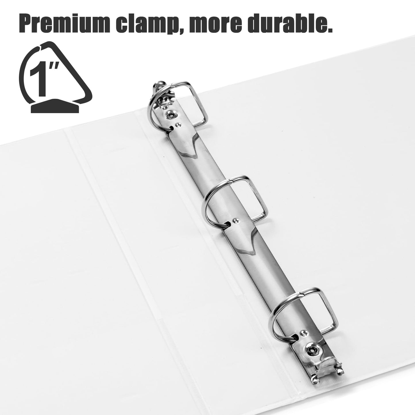 COMIX Heavy Duty Slant-D Ring View Binder, 1 inch 3 Ring Binders, Hold 225 Sheets of 8.5" x 11" Paper, 8 Pack (White)