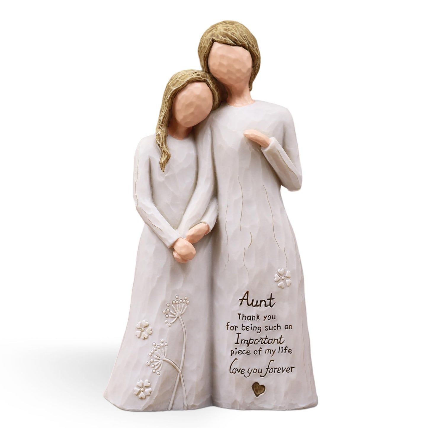 AUMELO Aunt Birthday Gifts, Gifts for Aunts from Niece, Auntie Gift Ideas, Best Aunt Ever Gift, Aunt Niece Embrace Hand-Painted Resin Figurine