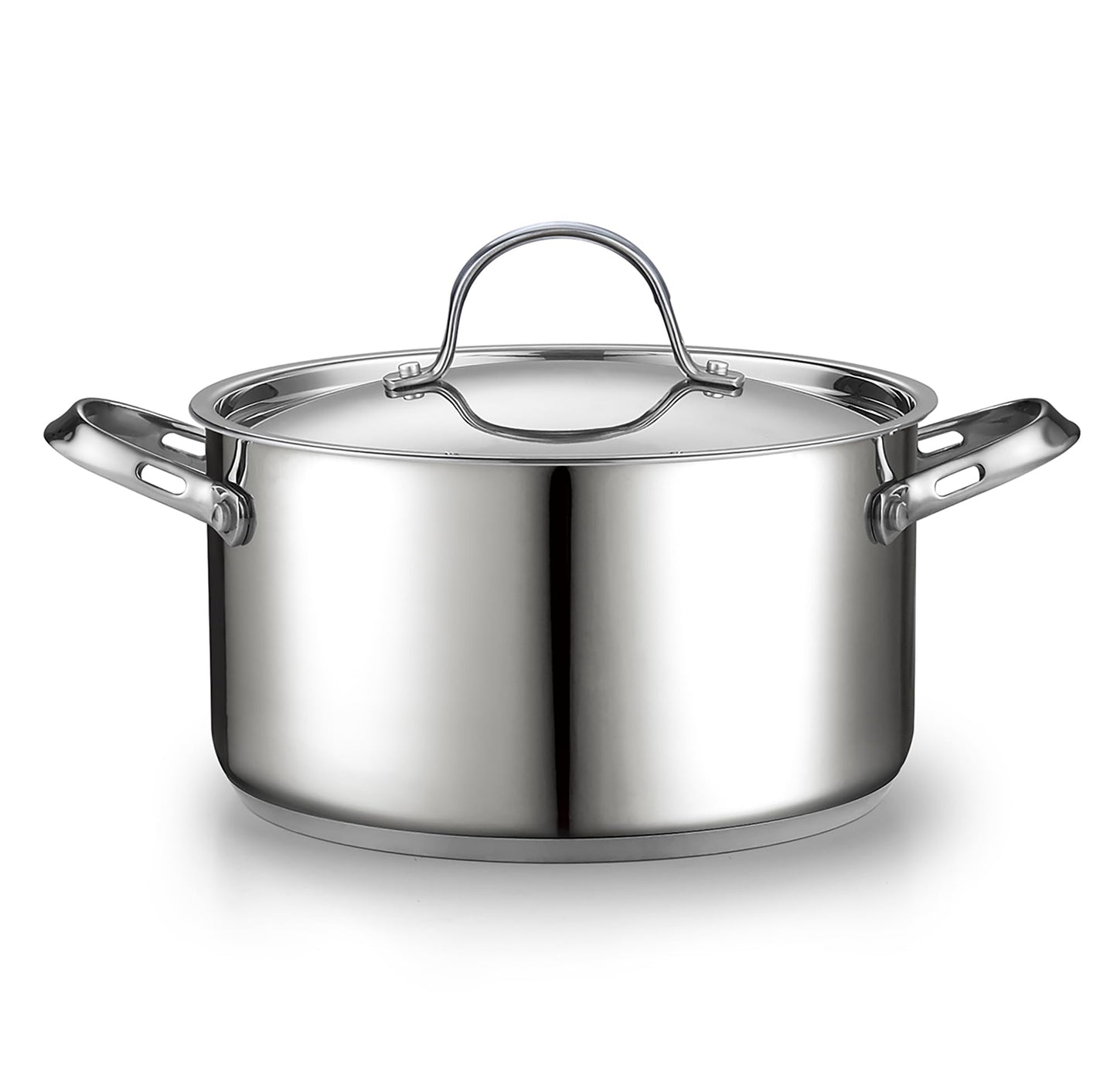 Cooks Standard Classic Stainless Steel Stock Pot with Lid, Large Cooking Pot for Pasta, Soup, Spaghetti, Oven Safe, Dishwasher Safe, Induction Compatible Cookware, 6-Quart