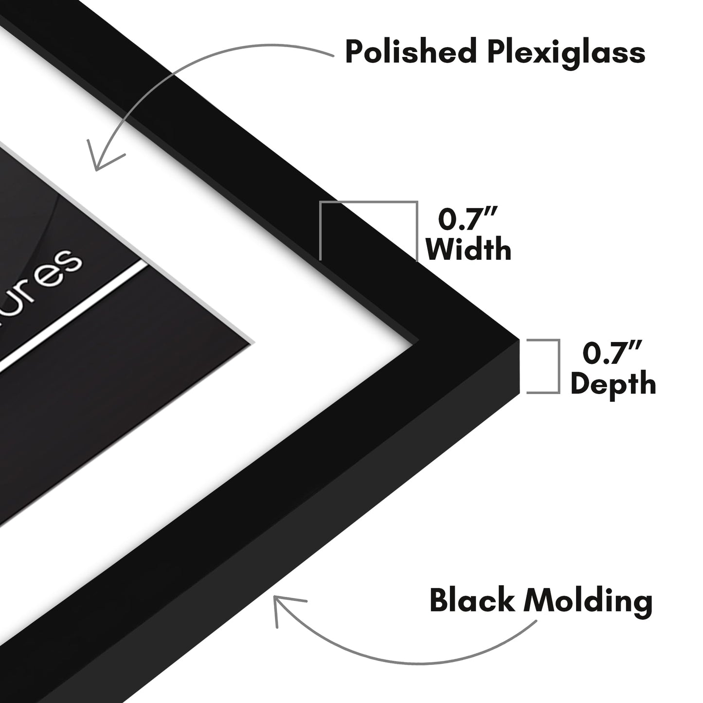 Americanflat 24x28 Picture Frame with Polished Plexiglass - Use as 20x24 Frame with Mat or Display 24x28 Photo Without Mat - Streamline Collection - Thin Border Picture Frames for Wall - Black