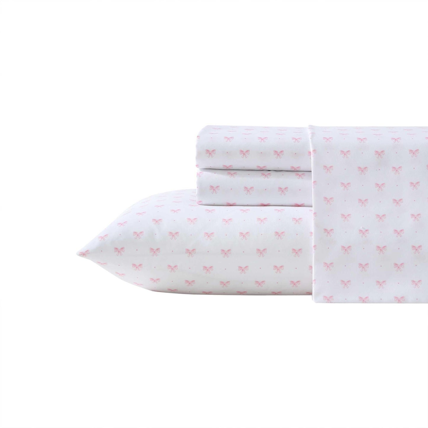 Laura Ashley Kids - Twin Sheet Set, Ultra-Soft Microfiber Bedding with Fully Elastic Fitted Sheet, Kids Bed Set with Pillowcase, Easy Care Bedding (Lovely Bows)