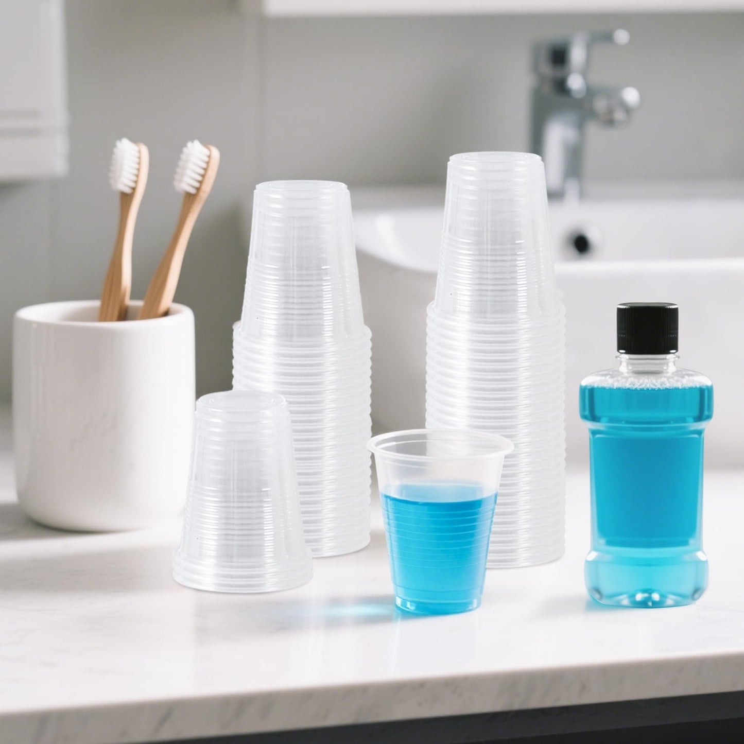 SIUQ 1500 Pack 5 oz Clear Plastic Cups, Disposable Mouthwash Cups, Plastic Cups 5 Ounce, Cold Party Drinking Cup for Party, Picnic, BBQ, Travel, Events and Everyday Use
