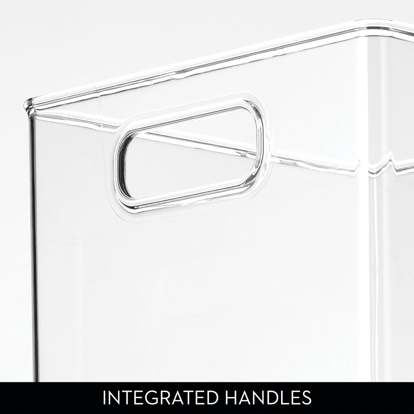 iDesign Clear Plastic Storage Bins for Kitchen - Pantry and Fridge Storage for Cabinets and Shelves, 4-Pack