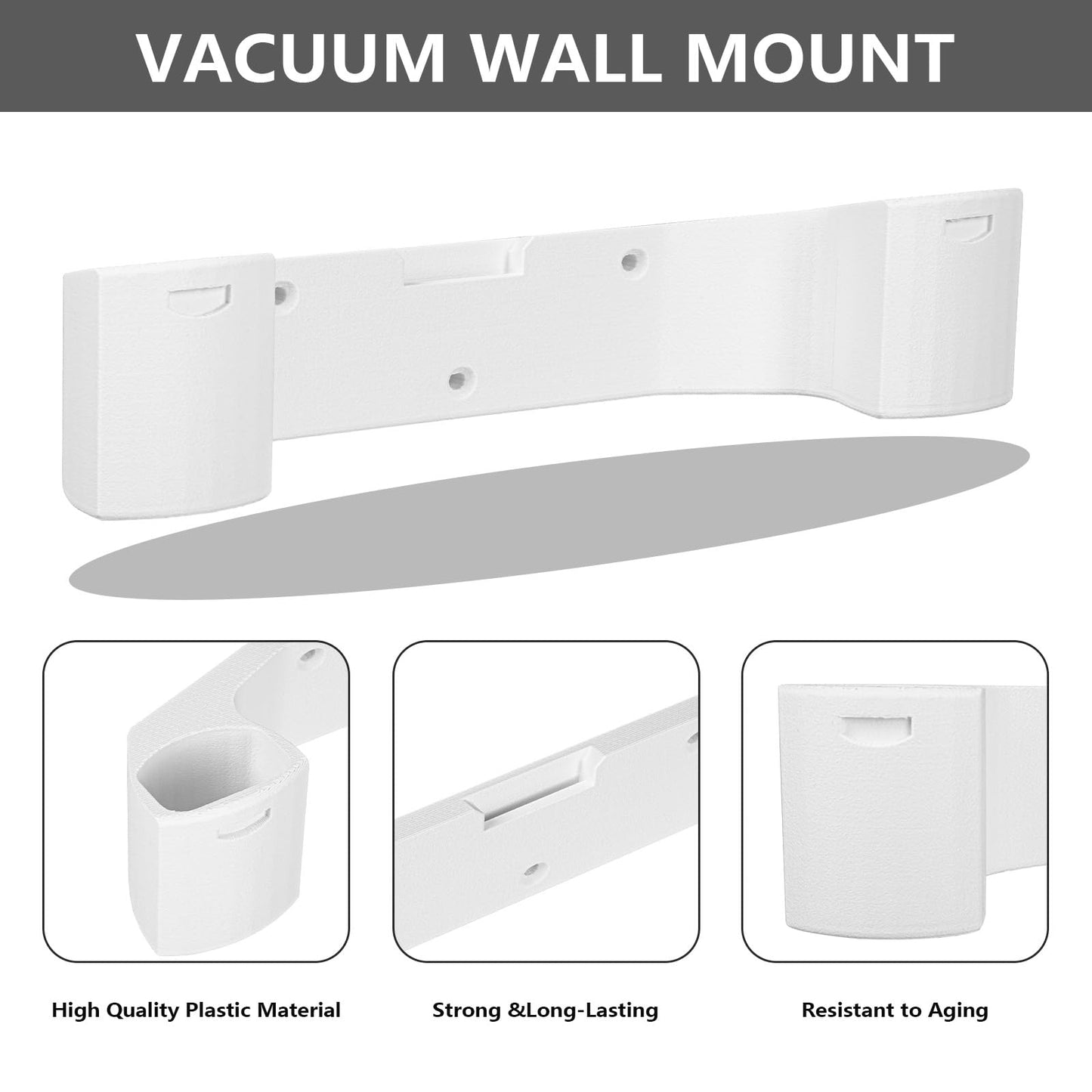 Wall Mount compatible with Shark Vacuum, Storage Bracket with Dual Attachment Holder for Cordless Vacuum Cleaner, Wall Mounted Organizer for Garage and Home