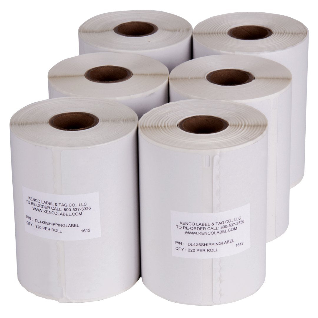4" x 6" Compatible with Dymo® 4XL Postage Shipping Labels, Compatible with Dymo 1744907 (1 Roll - 220 Labels Per Roll) (6 Pack)