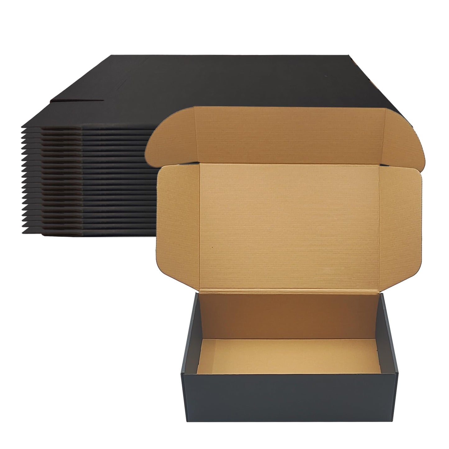 14x10x3 Black Shipping Boxes Set of 20, Corrugated Cardboard Mailers for Product Packaging & Mailing, Recyclable Small Business Shipping Supplies, Gift Boxes for Holiday Birthday Wedding Favors
