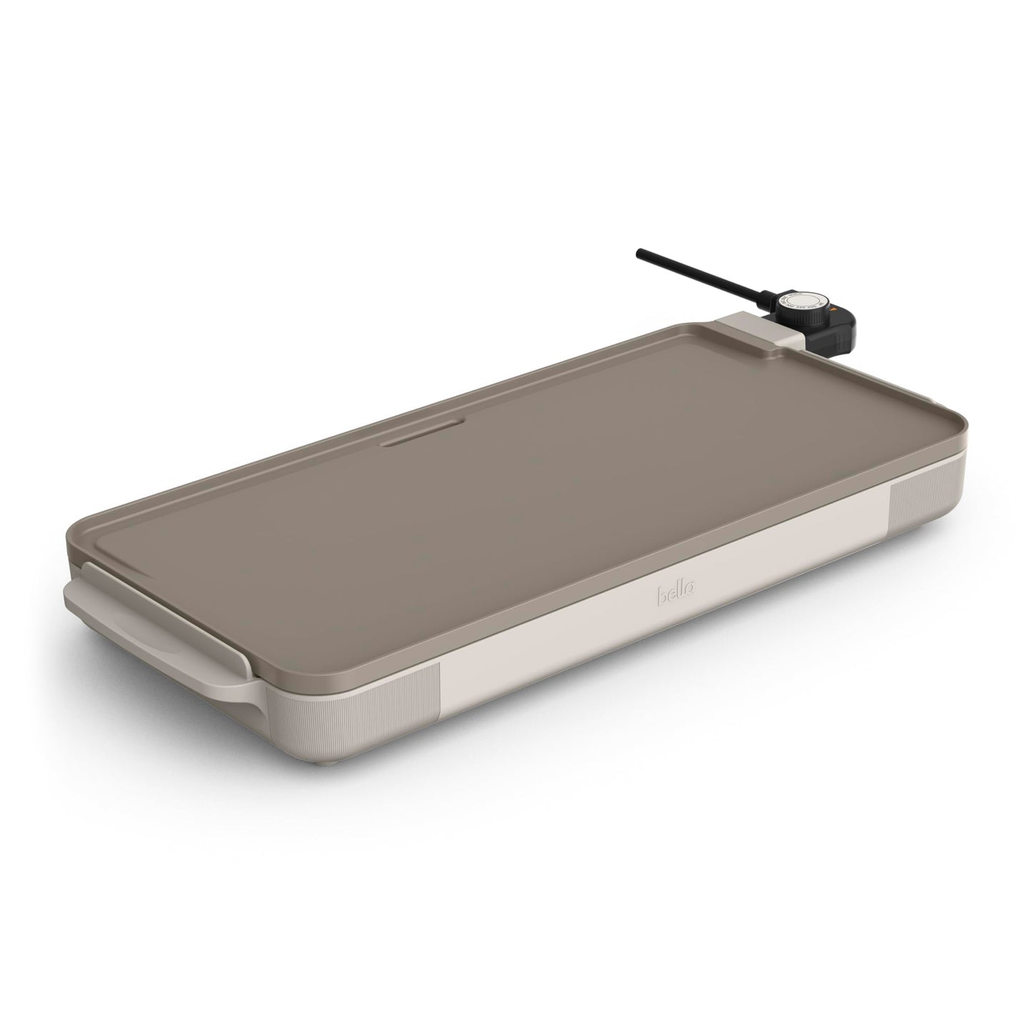 bella 10" x 20" Electric Griddle with EverGood™ Ceramic Nonstick Coating, Removable Temperature Probe, Dishwasher-Safe Drip Tray & Cool Touch Handles, Cook up to 10 Eggs, 1500 Watt, Oatmilk