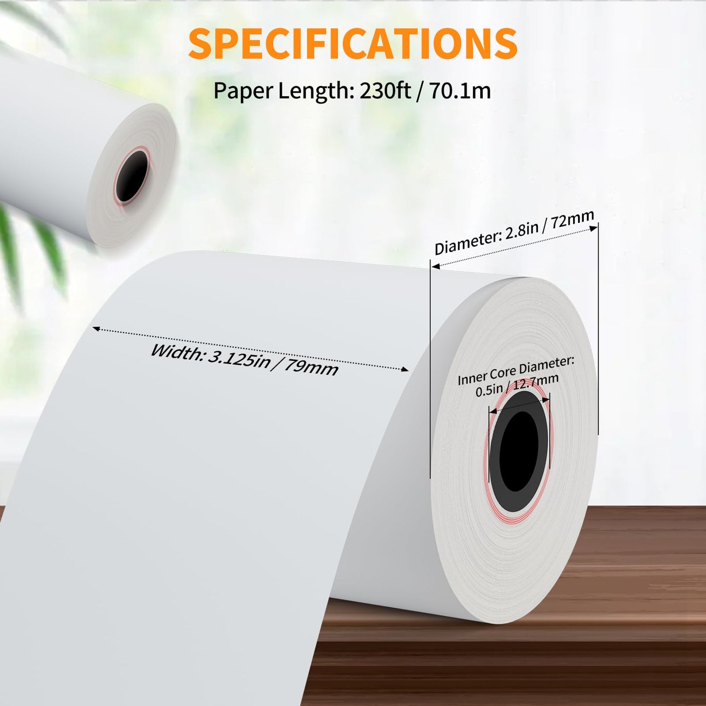 3 1/8'' x 230ft Thermal Paper Receipt Rolls, PAPRMA Thermal POS Paper Cash Register Paper Rolls for Credit Card Machine (20 Rolls)