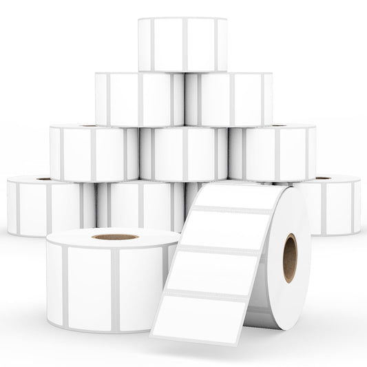 StickerTag 12 Rolls 2" x 1" Direct Thermal Labels, Shipping Labels Compatible with Zebra & Rollo Label Printers for Mailing Postage Address Barcode (1300 Labels/Roll)