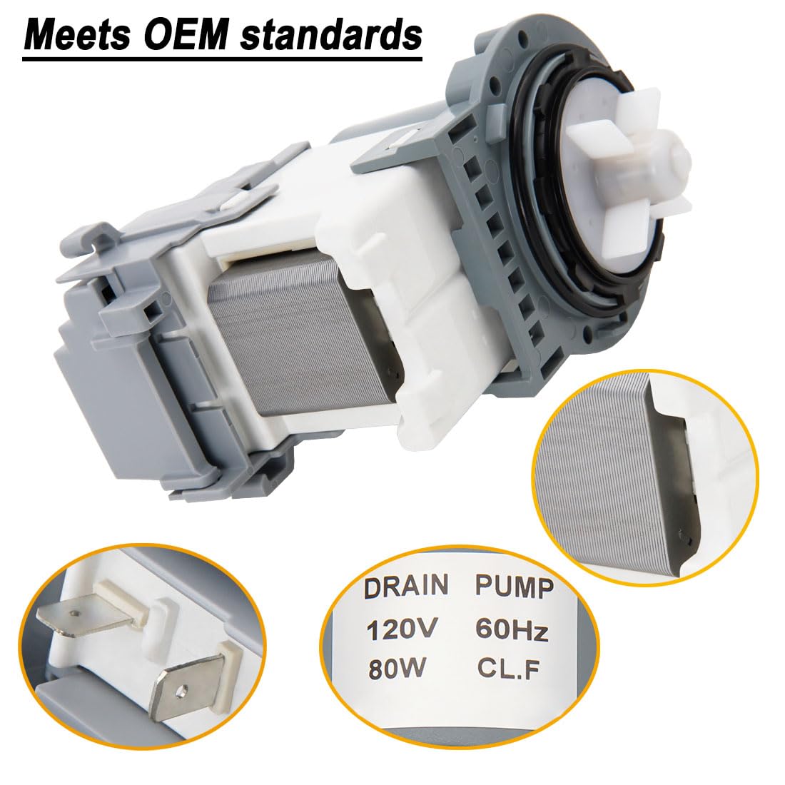 DC97-18150E Washer Drain Pump Motor by SupHomie - Compatible with Samsung Washer Replaces AP6031720 PS11766603 (ONLY MOTOR)