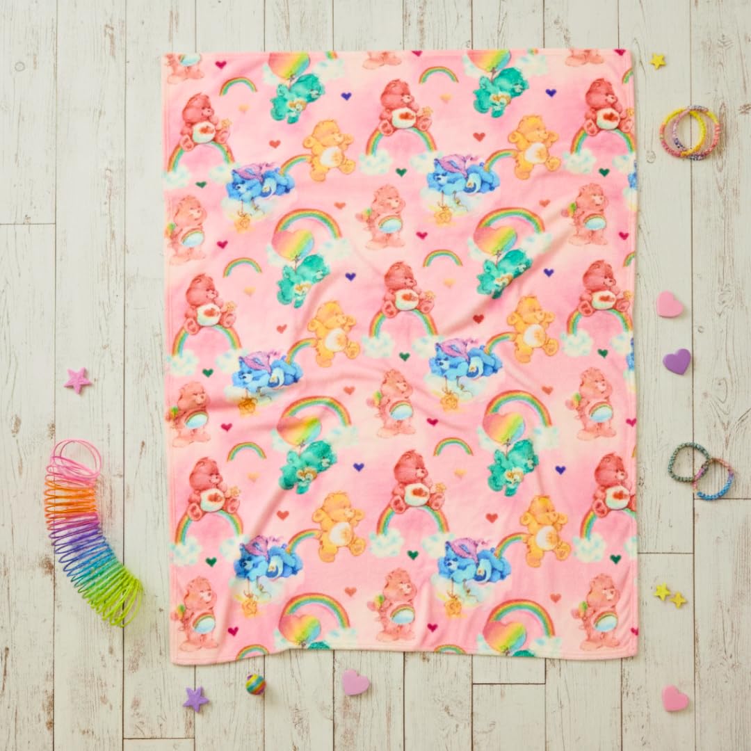 Care Bears Nostalgic Classic Bedding Super Soft Plush Cozy Throw, 46 in x 60 in, (Officially Licensed Product) by Franco Collectibles