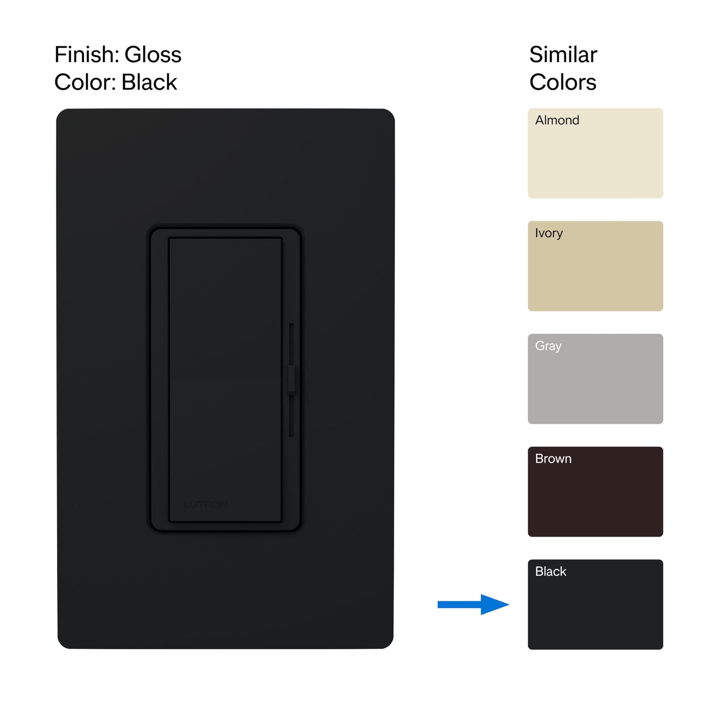 Lutron Diva LED+ Dimmer Light Switch for Dimmable LED, Halogen, and Incandescent Bulbs, 150 Watt, Single-Pole or 3-Way, DVCL-153P-BL, Black
