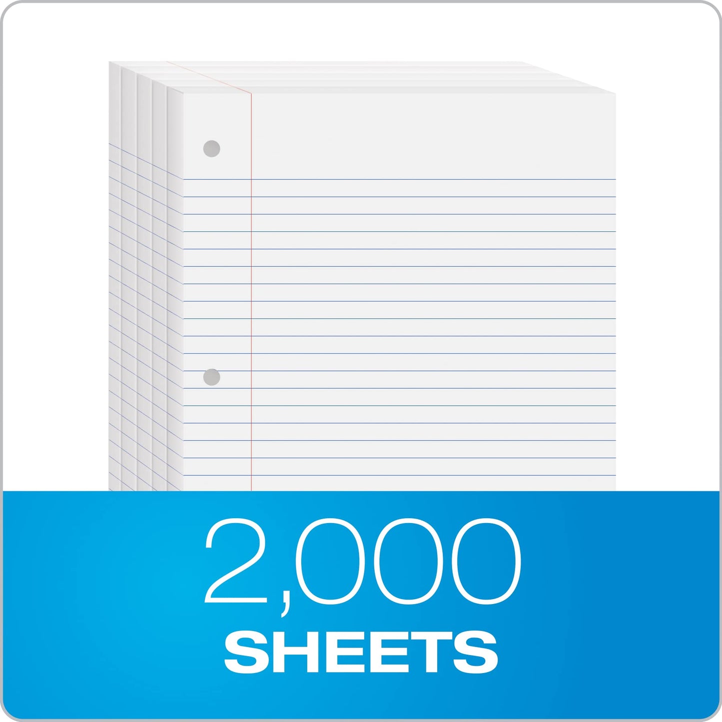 Oxford Loose Leaf Paper, Filler Paper, Notebook Paper, 8" x 10-1/2", Wide Rule, 3-Hole Punched, 2,000 Sheets for 3 Ring Binders, 4 Packs of 500, White (62379)
