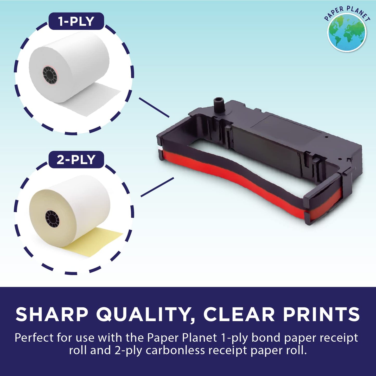 Paper Planet Replacement Red and Black Ink Printer Ribbon for Clover Kitchen Printer (Star SP700 Kitchen Receipt Printer) | Compatible with Star SP-700BR, RC-700BR, SP-712, SP-742 | 10 Ink Ribbons