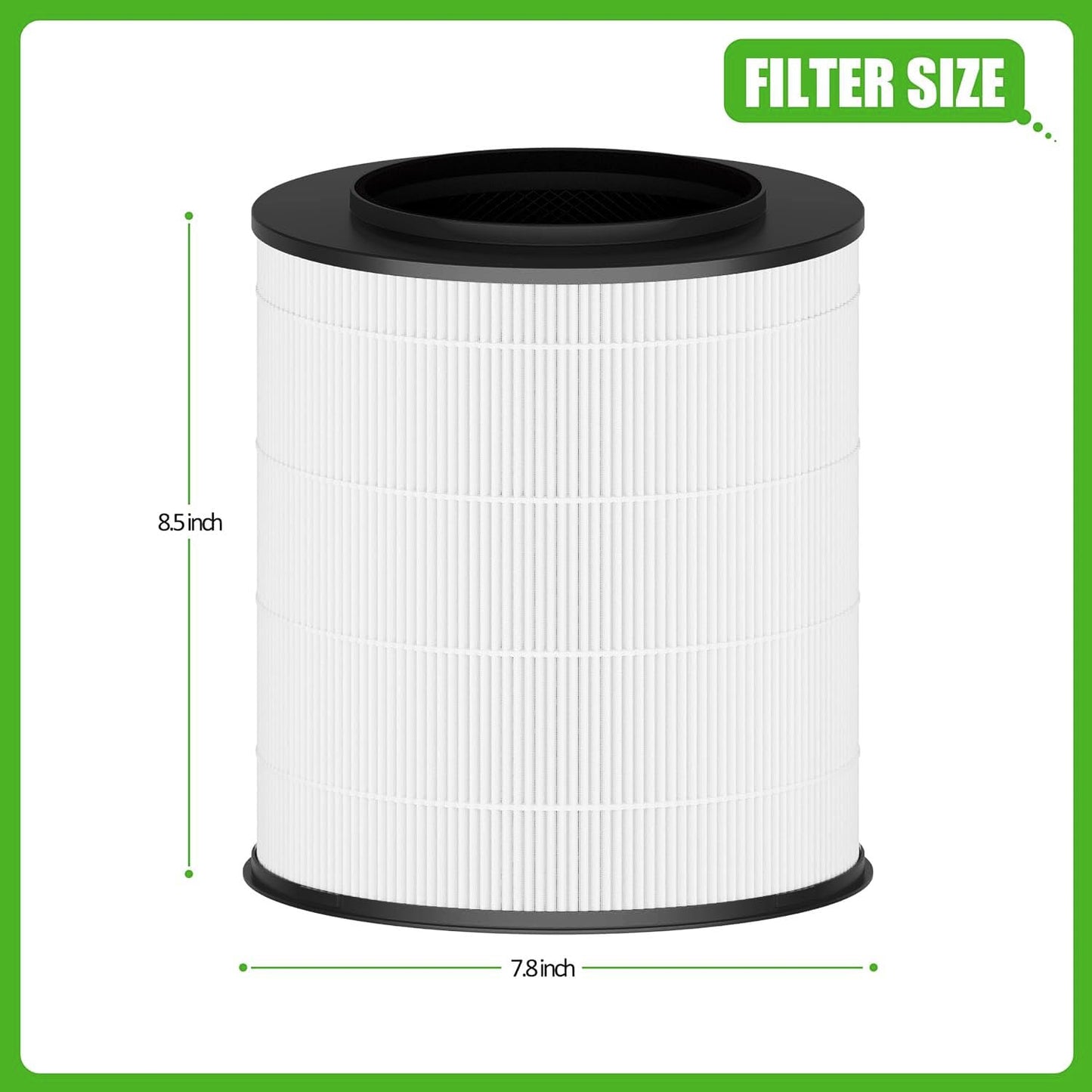 Hichoryer 12030 True HEPA Filter Replacement, Compatible with Clorox Medium Room Air Purifier 11030 & 11031,1,000 Sq. Ft. Capacity, 2Pack