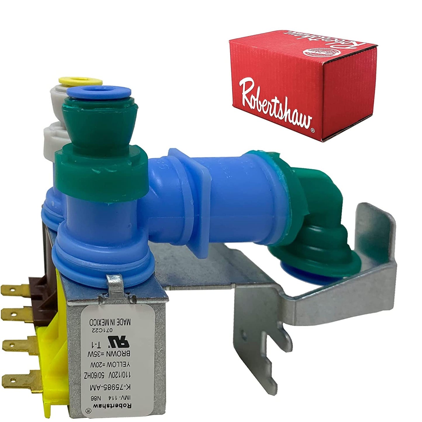 [OEM MANIA WE CARE YOUR DIFFICULTY.] 67005154 (IMV-114) Stainless Steel Dual Solenoid Water Inlet Valve Replacement Part - Replaces 67005154, 67003818, 8208153, 8208275, WP67005154
