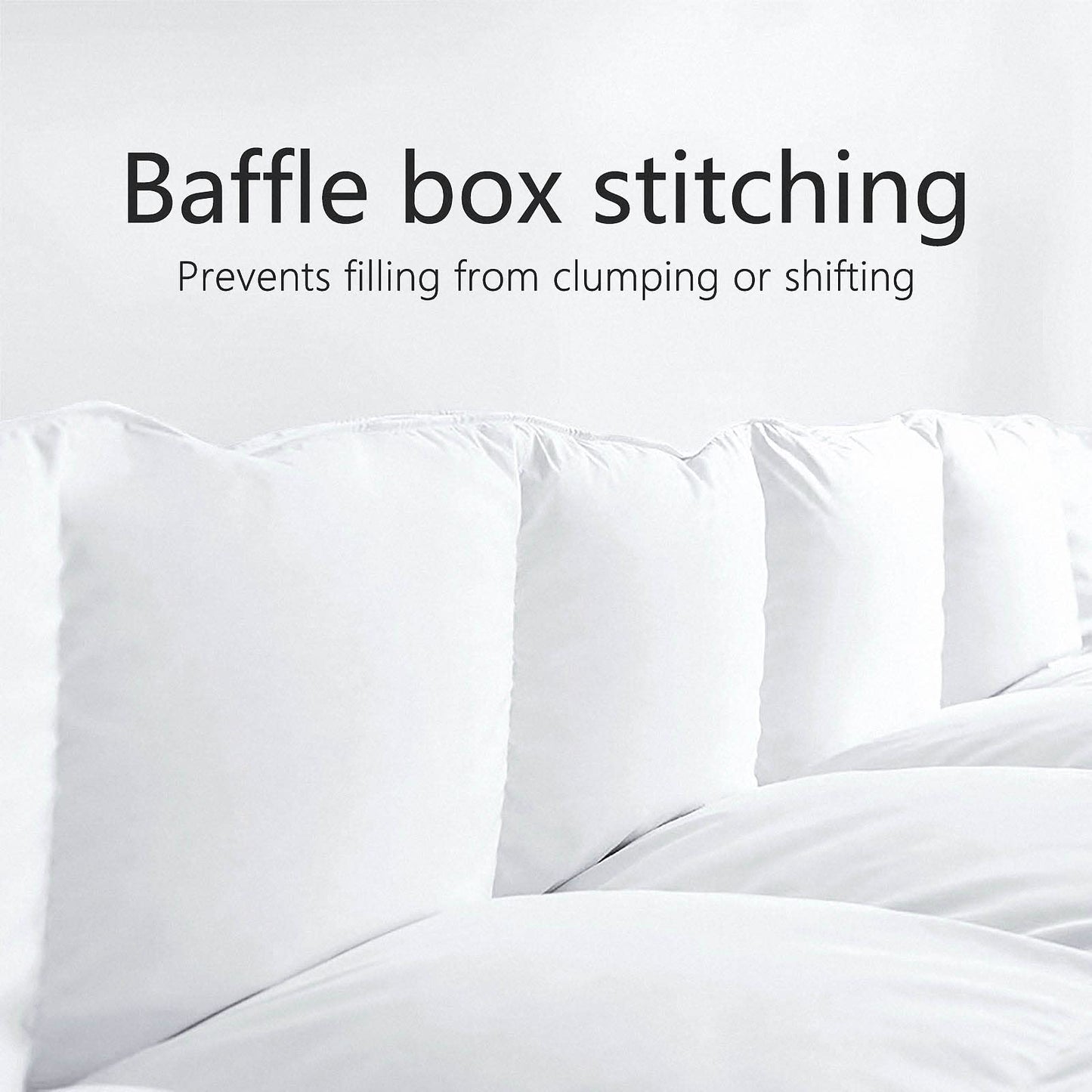 TEXARTIST Premium 2100 Series Queen Comforter All Season Breathable White Comforter Soft 4D Spiral Fiber Quilted Down Alternative Duvet Insert with Corner Tabs Luxury Hotel Style (88"x88")
