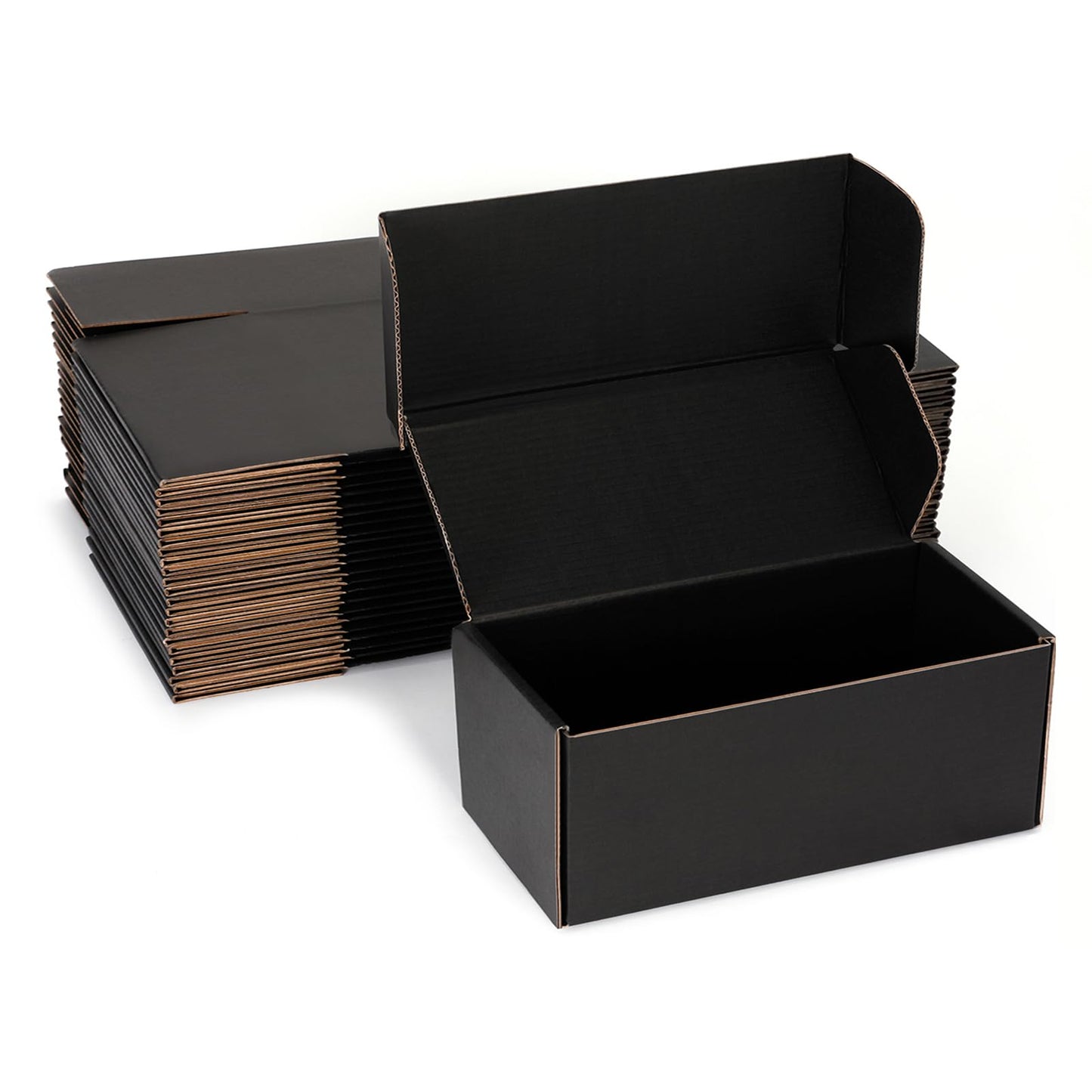 DUZCLI Small Shipping Boxes 10x4x4 Inches – Black Corrugated Cardboard Boxes (20-Pack) for Mailing, Packing, Small Business & Gift Packaging - Recyclable & Sturdy