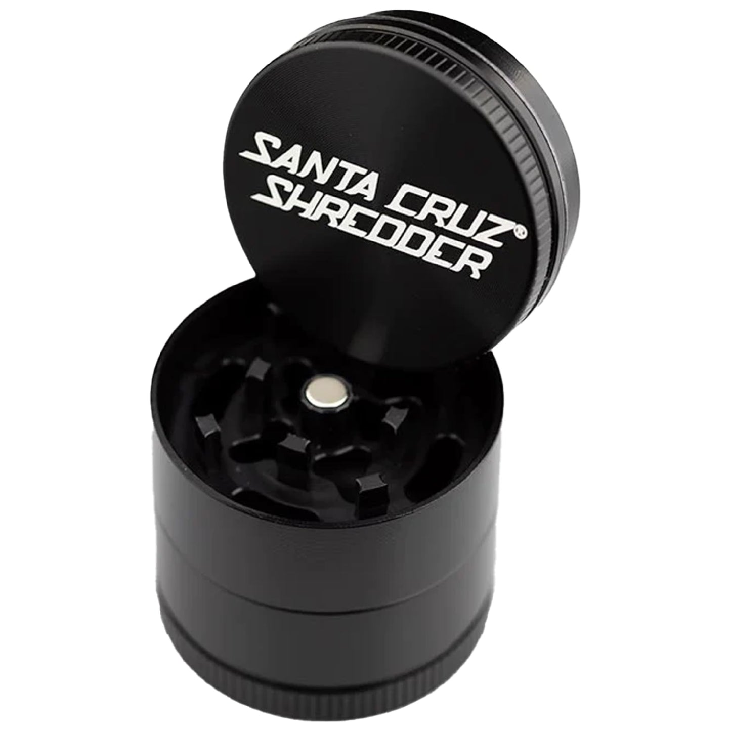 Santa Cruz Shredder Metal Spice Grinder with Textured Grip – 3-Piece Small 1.7" (Black)