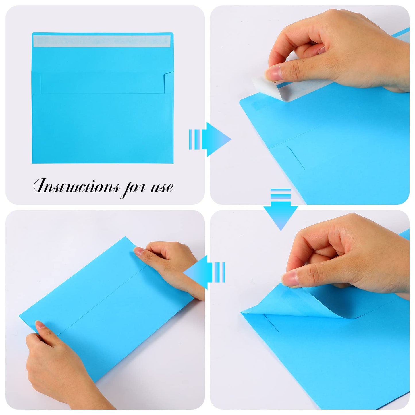 SATINIOR 300 Pieces Invitation Envelopes V Flap Envelopes with Peel and Press Seal Mailing for Letters, Photos, Cards, Wedding, Baby Shower (Multicolor, A9)