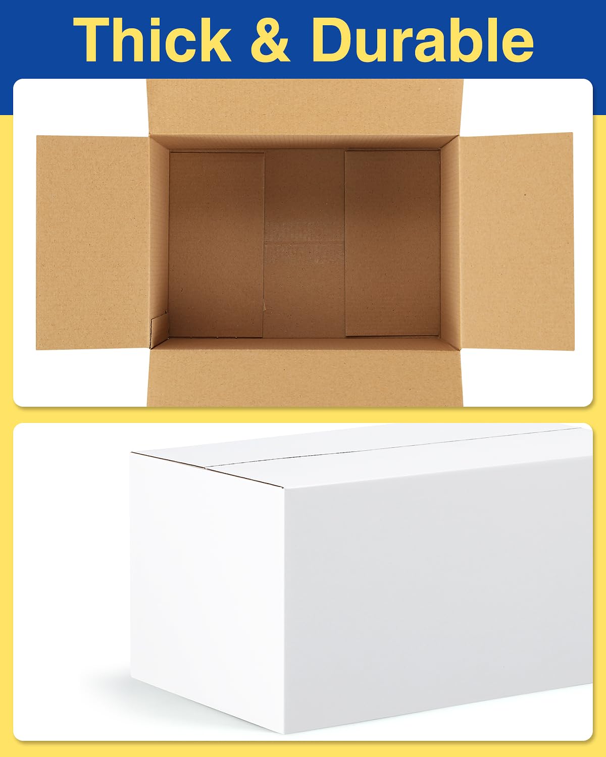 Poever 40-Pack-Small-Shipping-Boxes-10x7x5, Corrugated-Cardboard-Boxes-for-Packaging-Small-Business, White-Boxes-Mailers