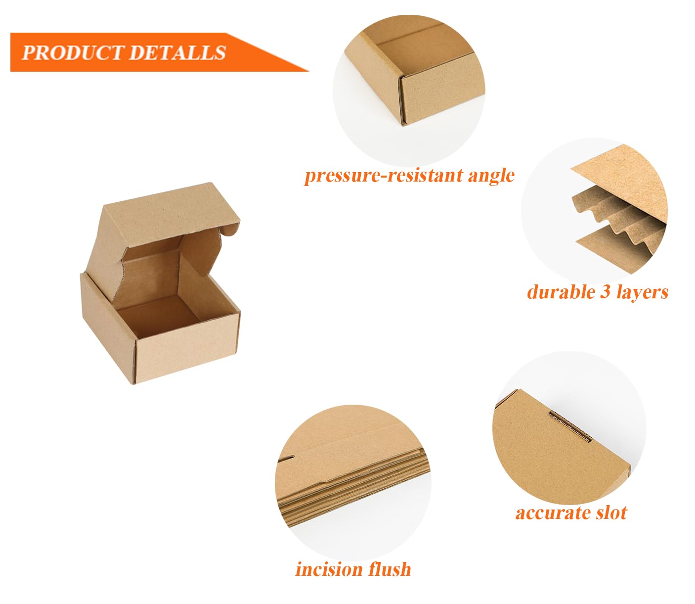 lmjclzyee 4x4x2 inches pack of 100 shipping boxes, Brown Cardboard Mailer Box for small Business packaging supplies, packing and Wrapping Mailing present