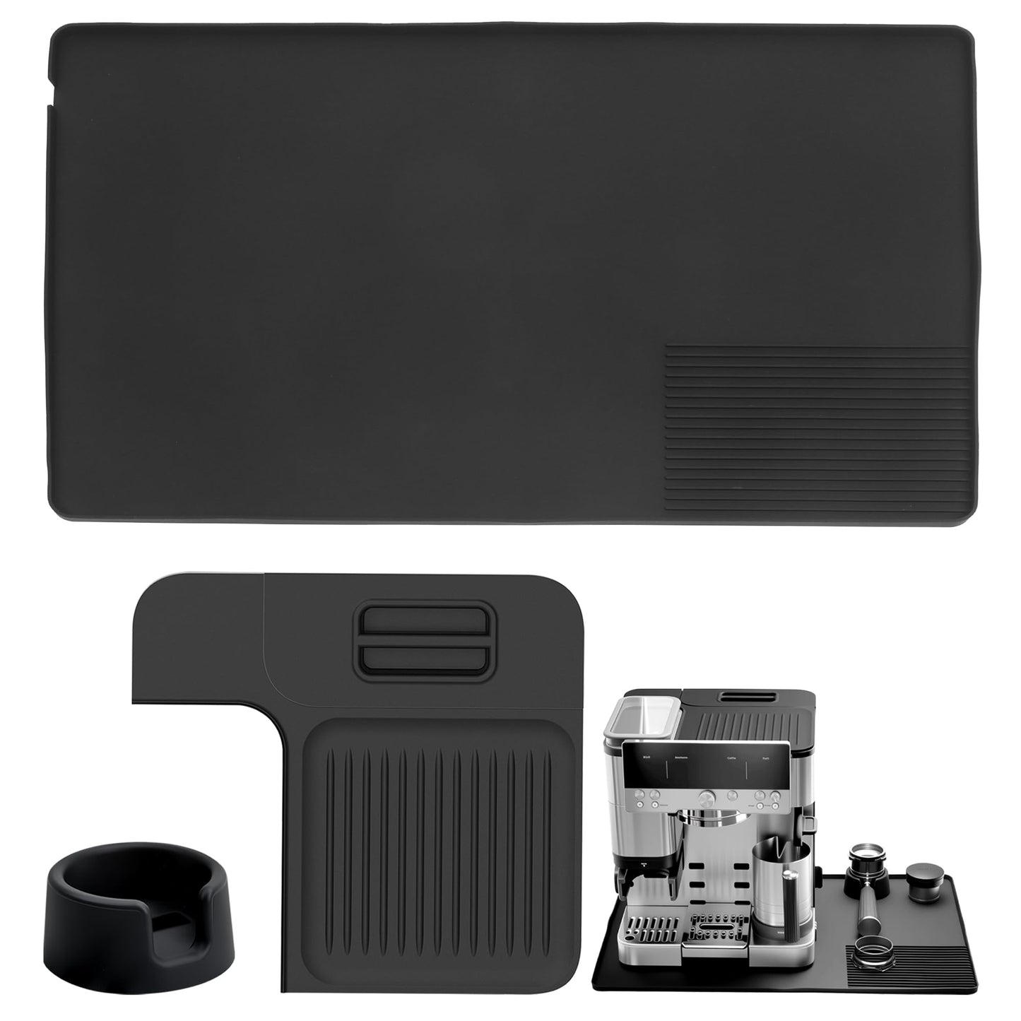 3-in-1 Silicone Coffee Mat + Coffee Tamper Base + Top Mat for Ninja Espresso Machine, Accessories for Ninja Luxe Cafe ES601/ES701