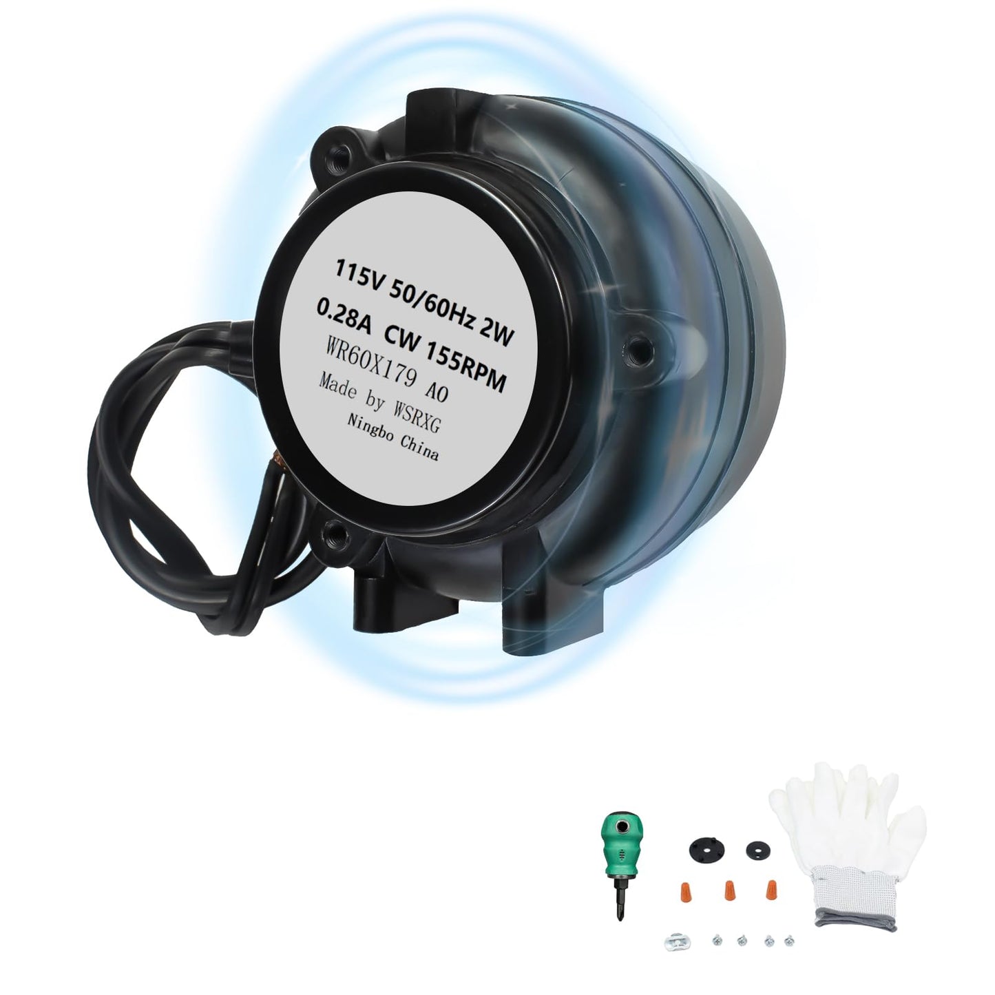 WSRXG WR60X179 Refrigerator Condenser Fan Motor Replacement with Upgraded Aluminum Housing Genuine Fan Motor for Enhanced Cooling Performance
