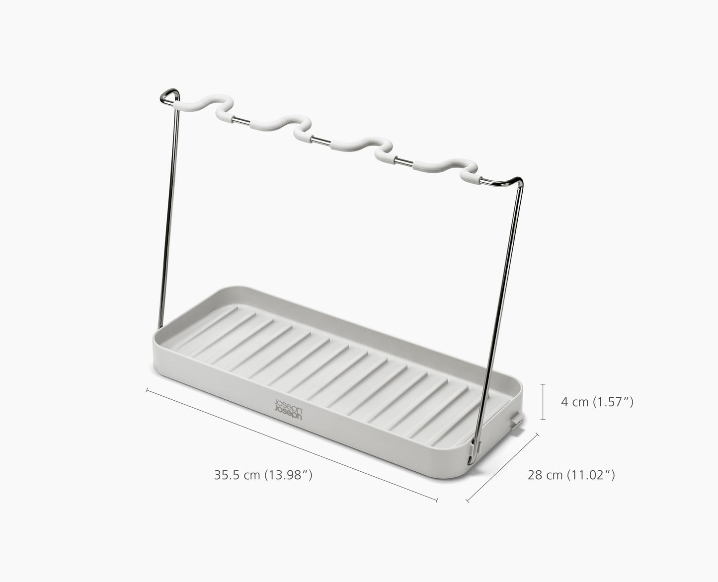 Joseph Joseph DrySmart Folding Stemmed Wine Glass Drying Rack, Space-Saving Draining Board Organizer, Made from Recycled Plastic
