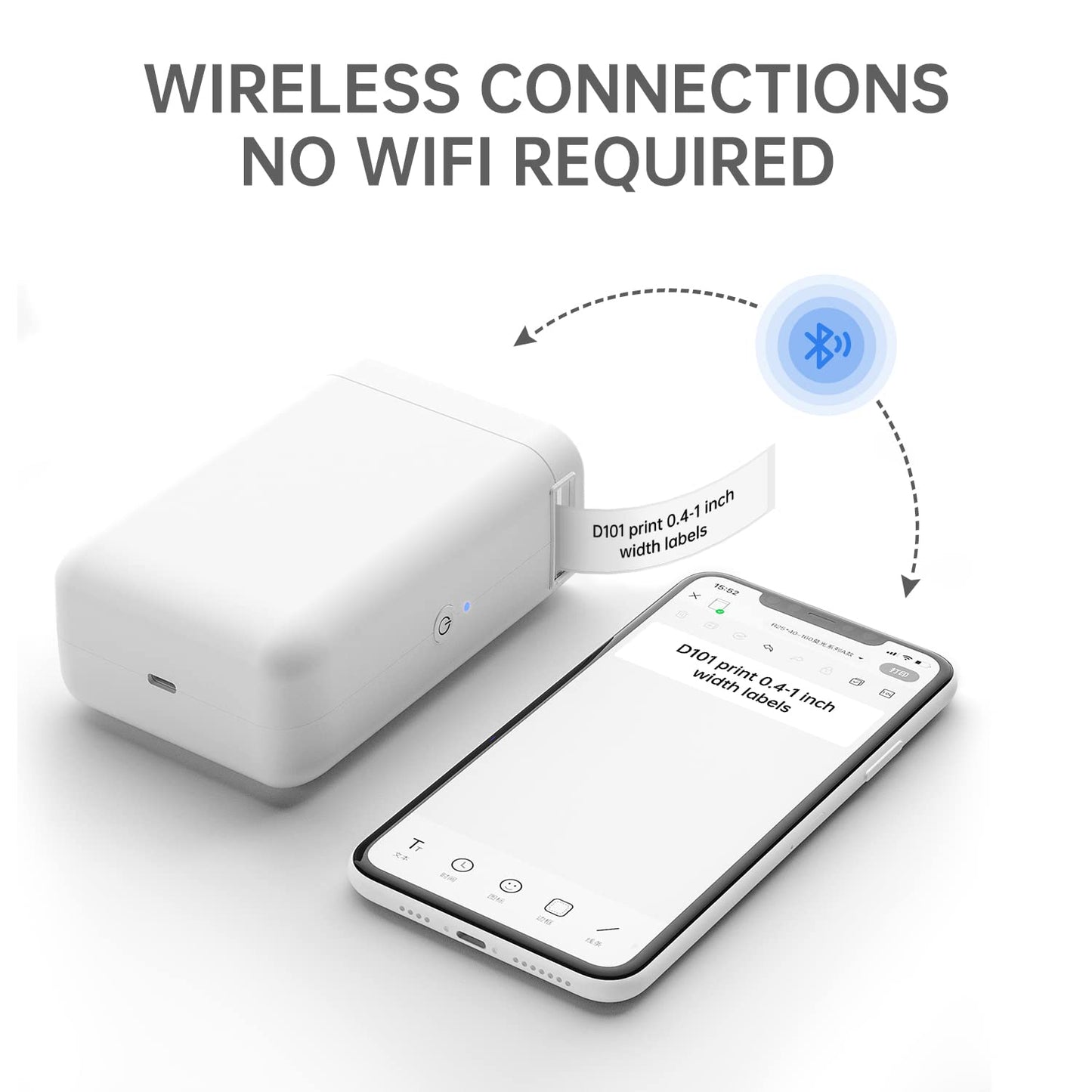 NIIMBOT Label Maker Machine D101 Label Printer Portable Wireless Connection Multiple Templates Available for Phone Easy to Use Office Home Organization USB Rechargeable