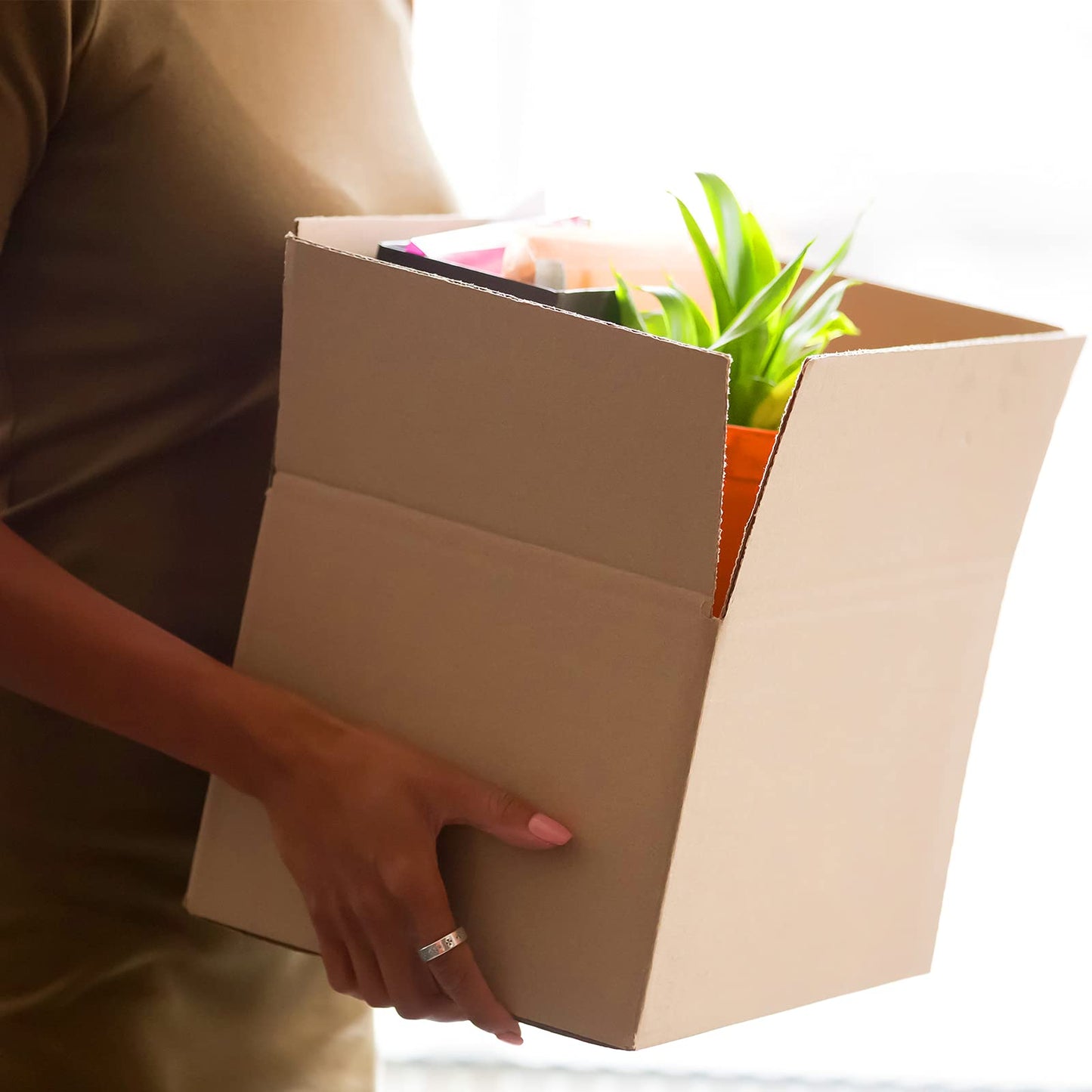 Outus 32 Pack Small 4 Sizes Shipping Boxes Mailers Corrugated Cardboard Box Kraft Mailing Boxes Small Packing Box with Packaging Tape for Shipping Packing Mailing