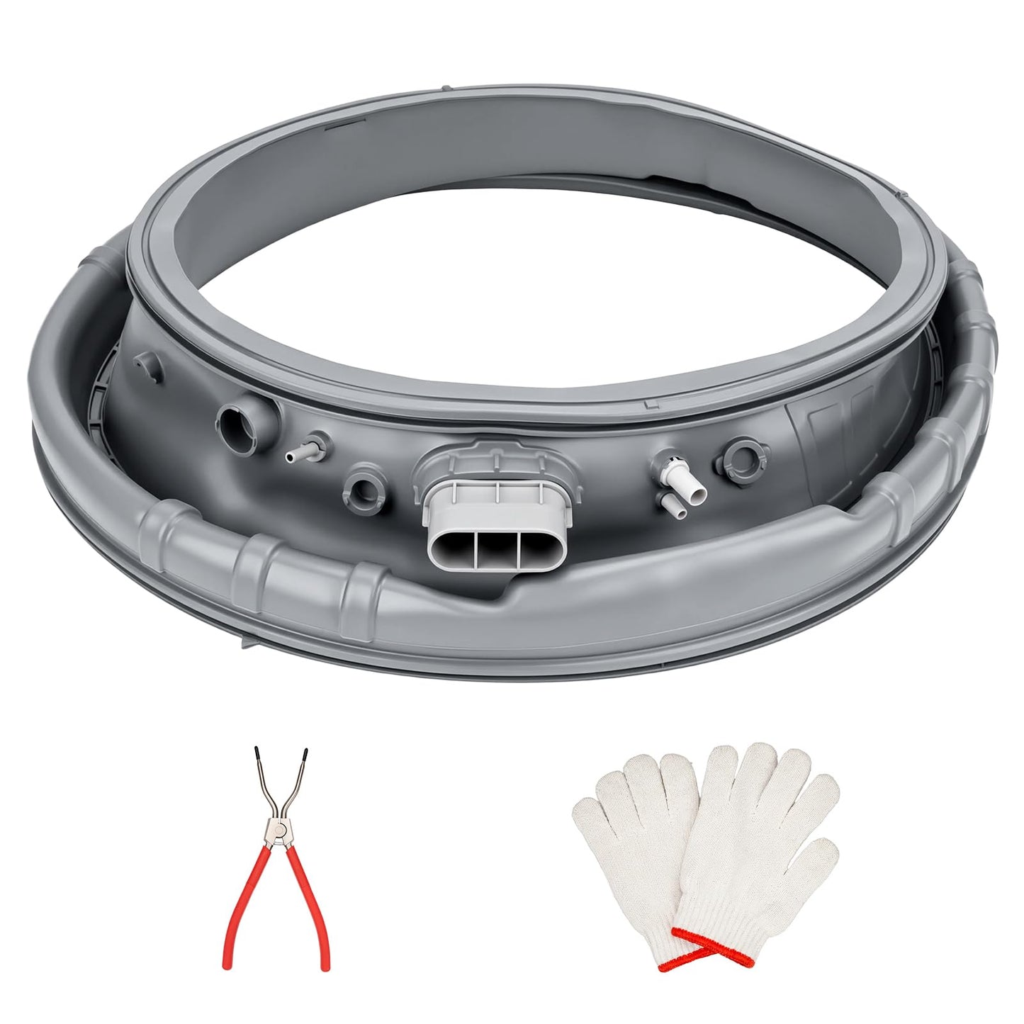 DC97-18094B Washer Door Boot Seal Gasket Kit for Samsung Front Load Washer WF42H5000AW/A2 WF42H5100AW/A2 WF42H5200AF/A2, Includes Spring Expansion Tool & Gloves, Replaces AP5917067 PS9606239