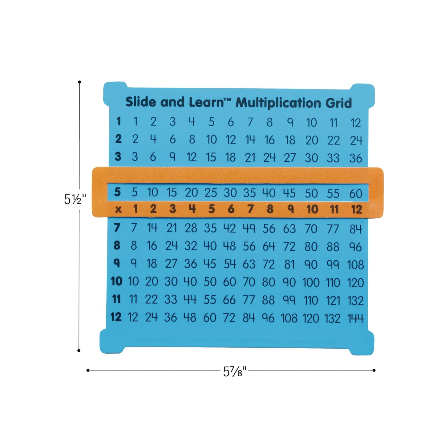 Really Good Stuff Slide and Learn Multiplication Grids, 5?” by 5½” (Set of 12) – Thin Plastic Multiplication Grid with Viewer Window – Help with Multiplication Problems and Practice Tracking at School