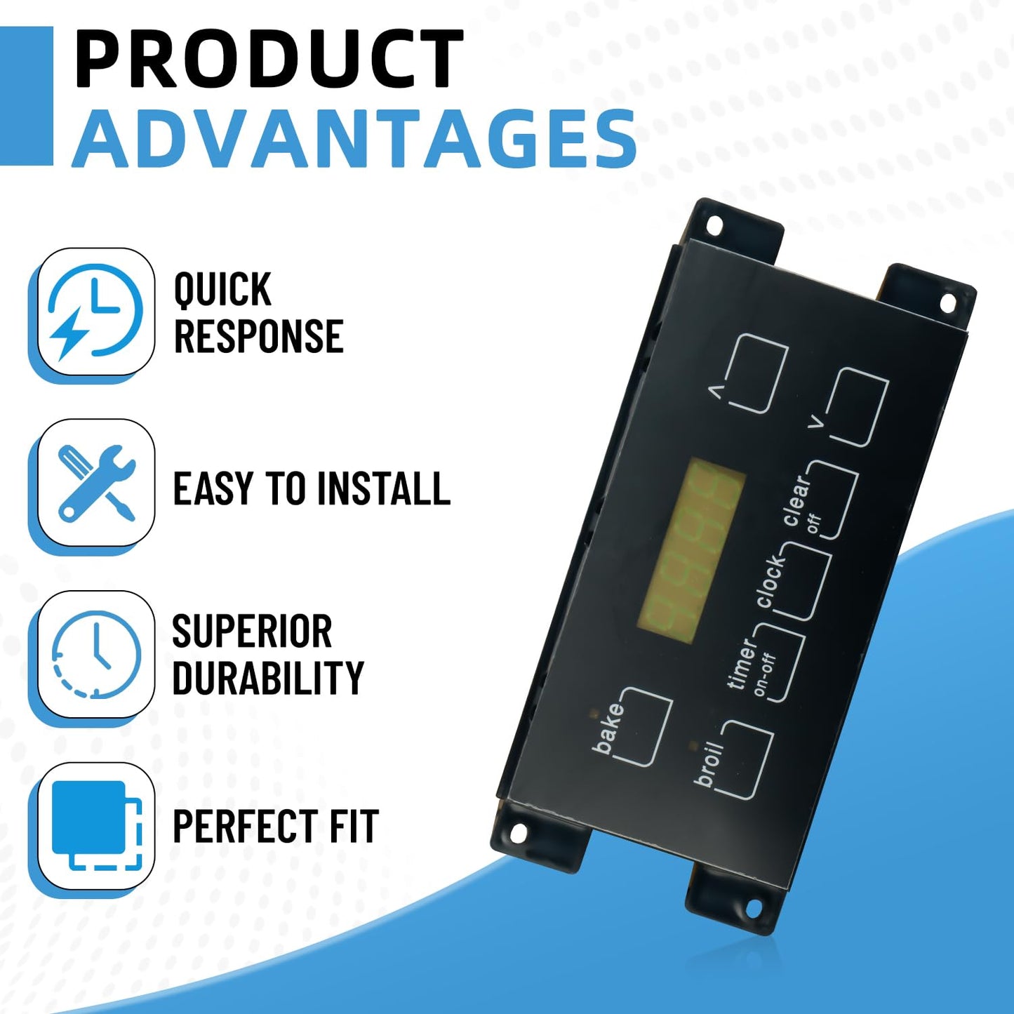 316455410 Oven Range Stove Clock Control Board 7 Button Compatible with Kenmore Electrolux Frigidaire Replaces 5304518661 316222800 316222802R 4931113 5304427745 316222802 PS12717913