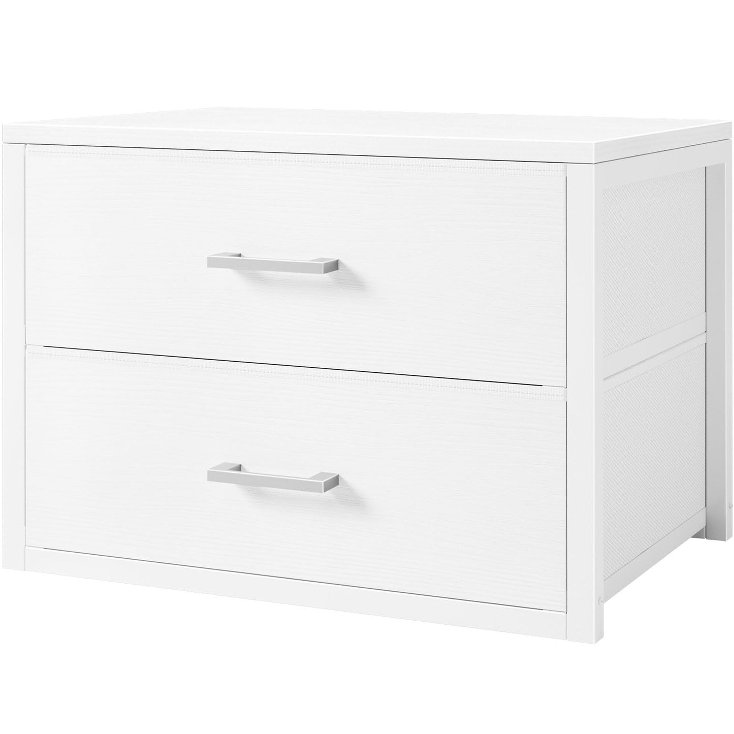 BOLUO Stackable Storage Drawers Closet Organizers and Storage Bins Fabric White 2 Drawer Dresser for Bedroom Office Modern