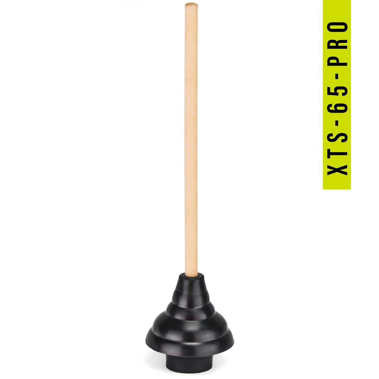 SteadMax XTS-65-PRO Heavy Duty Toilet Plunger, Commercial Grade, Powerful Double Thrust Force Rubber Cup with Wood Handle, for Clogged Bathroom, Shower, and Kitchen, 3 Pack (22" x 5.75")