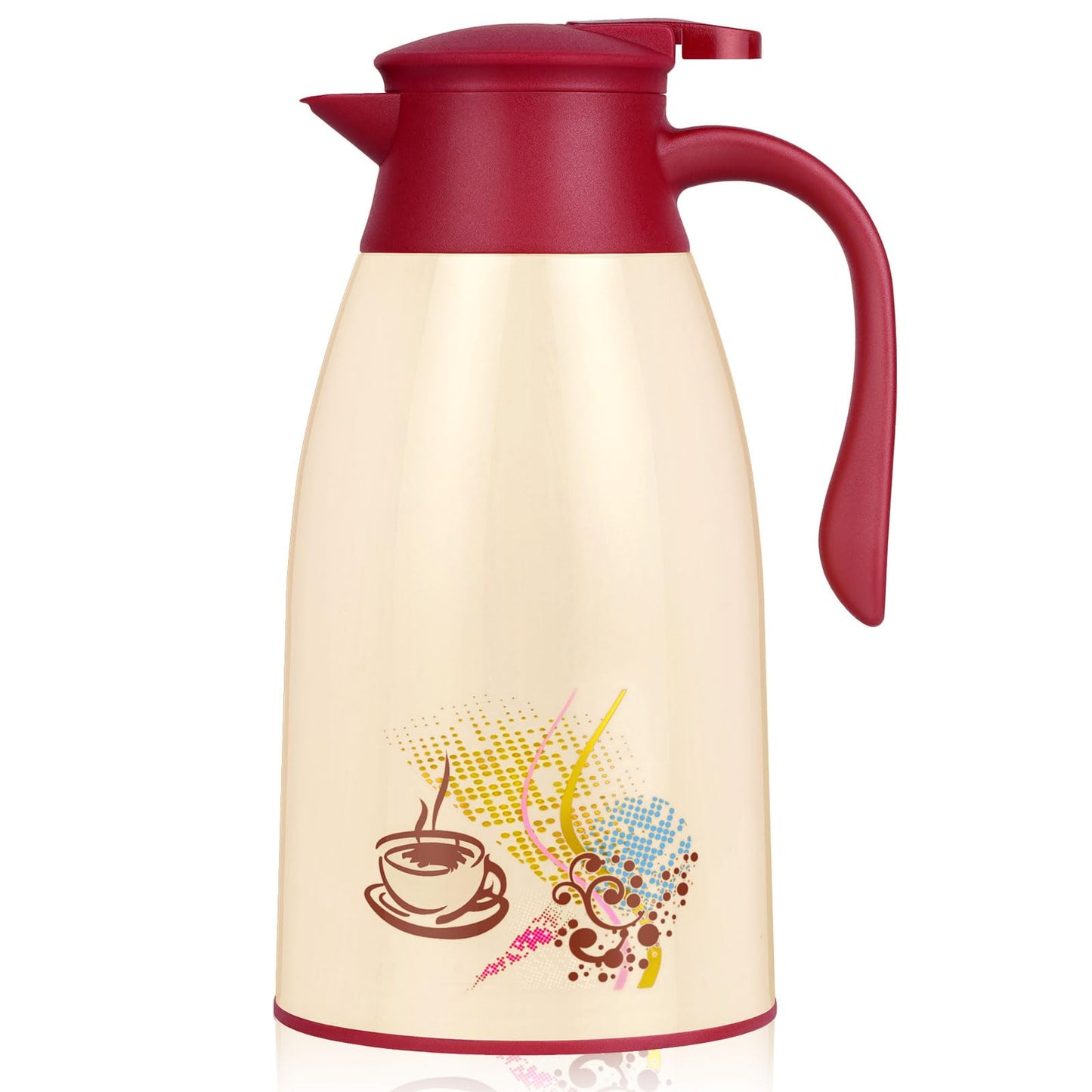 AceChef 40.5 Oz Thermal Coffee Carafe, Vacuum Insulated Glass Lined Coffee Thermal, 1.2Liter Tea Pot with Lid, Heat Retention for Coffee & Tea