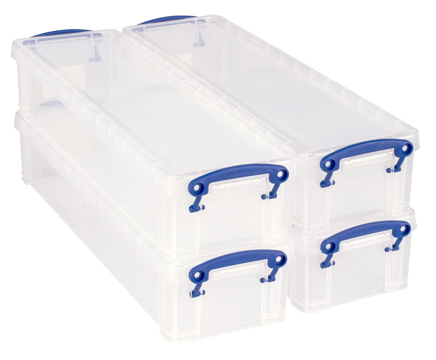 Really Useful Plastic Storage Box 1.5 Litre Clear (Pack of 4)