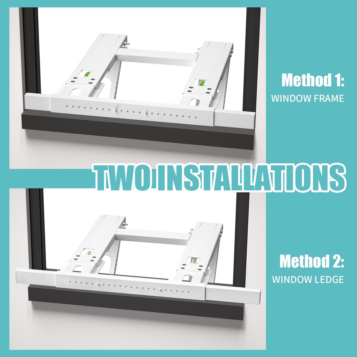 Air Conditioner Support Bracket, Adjustable Window Air Conditioner Bracket, No Drilling Heavy Duty AC Brackets for Windows