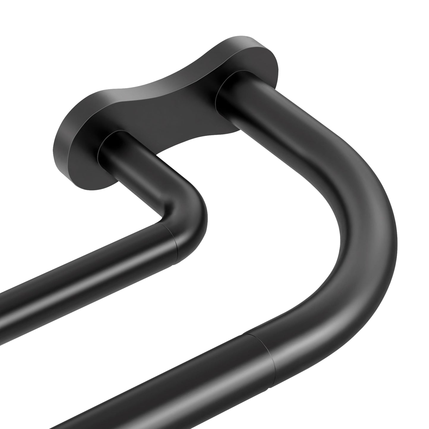 Double Curtain Rod 34-92 Inch, Black Wrap Around Blackout Dual Curtain Rods for Windows, Adjustable Heavy Duty Curved Spliced Room Darkening Double Rods, All Metal, Aluminium Bracket