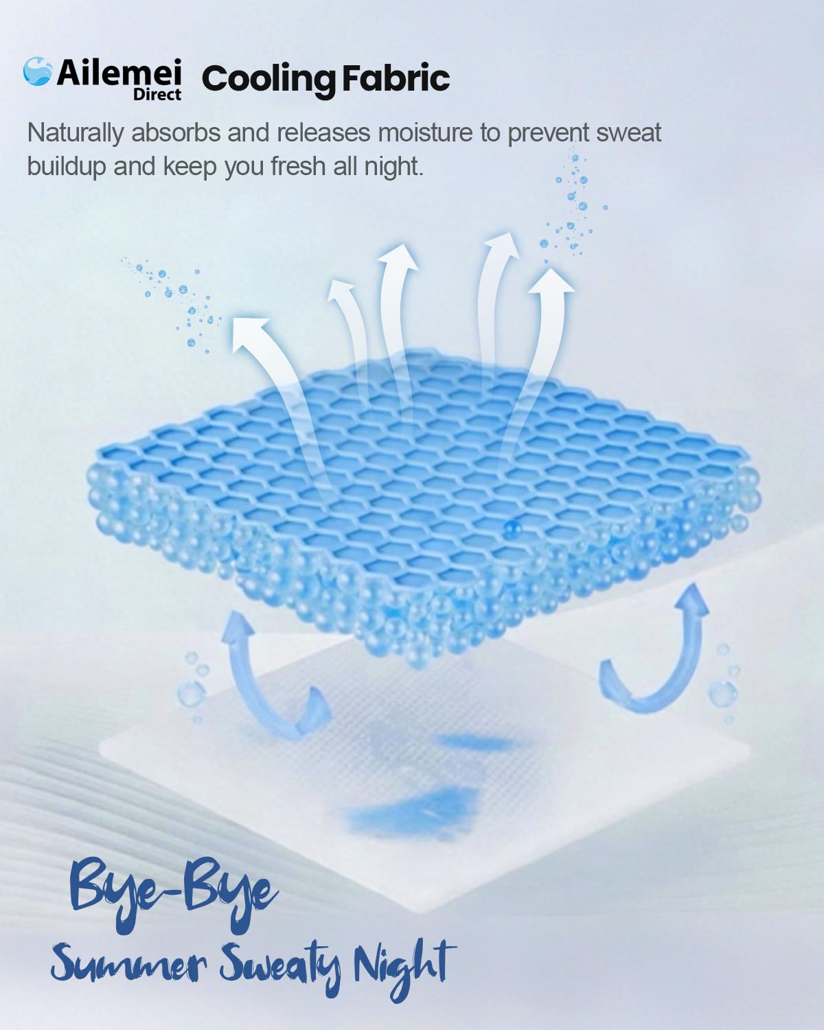 Ailemei Direct Cooling Blanket for Hot Sleepers,Double Sided Cold Effect,Queen Size Lightweight Breathable Summer Large Big Blankets for Bed,Transfer Heat to Keep Body Cool Night Sweats,90"x90"