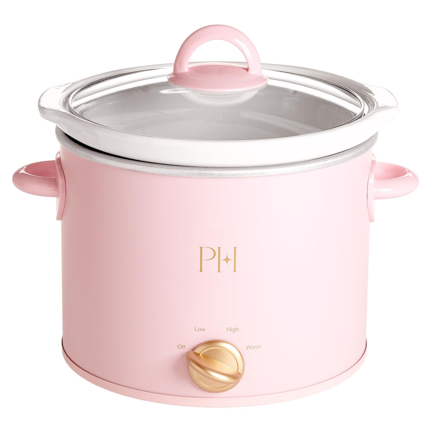 Paris Hilton 3.5-Quart Manual Slow Cooker, Features Three Settings (Low, High, Warm), Naturally Nonstick and Dishwasher Safe Stoneware Insert, Family Sized Capacity, Pink